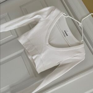 Garage Ribbed V-Neck Crop Top Size Small